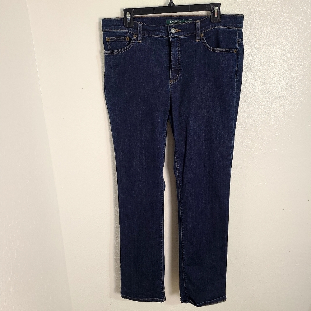 Lauren Ralph Lauren Classic Straight Bluejeans, Size 12